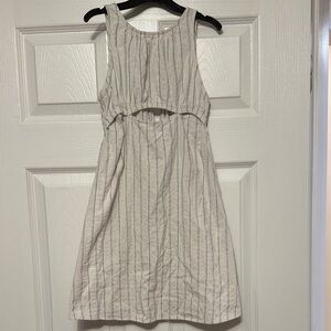 Zara White Pinstripe Cutout Sundress